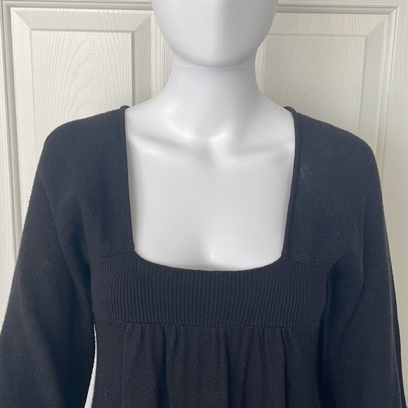 Excellent Condition Express Empire Waist Black Mini Sweater Dress-Small - Picture 2 of 6